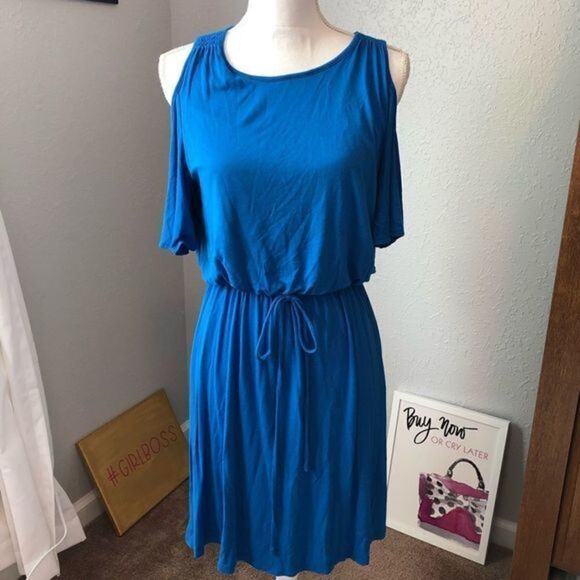 LOFT Blue Open‎ Shoulder Dress - Picture 1 of 3